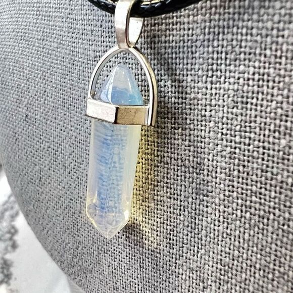 Boho Opalite Crystal Necklace Hexagon‎ Healing Pendant Spiritual Energy Jewelry - Picture 7 of 8